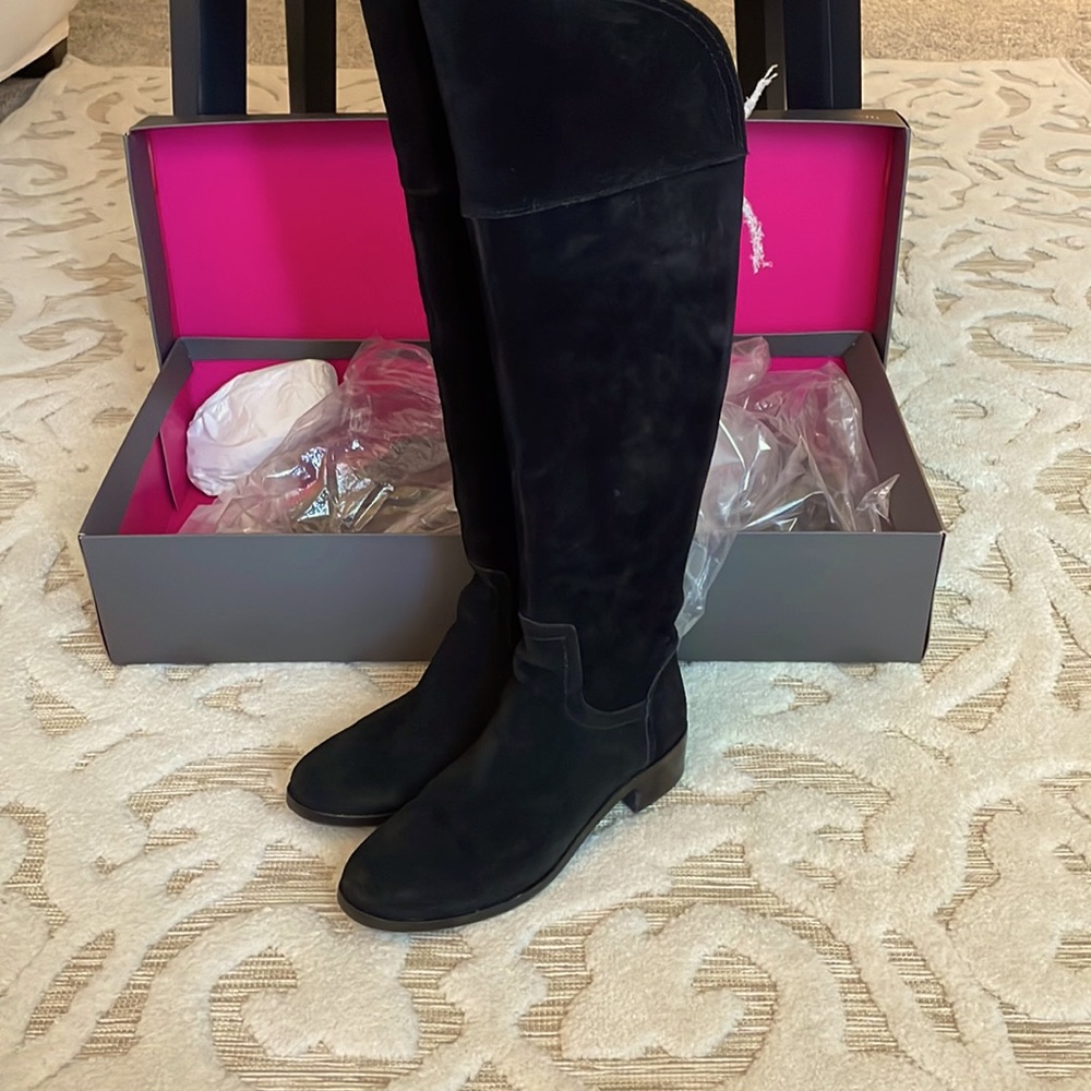 Vince Camuto knee high black suede boots!